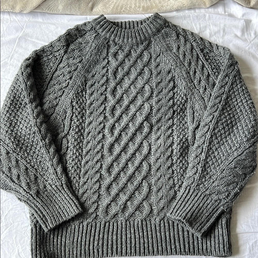 H&M Gray Cable Knit Sweater